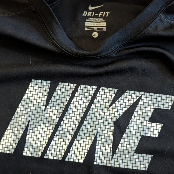Nike Black Dri-FIT Tee with White Logo - Picture 2 of 2
